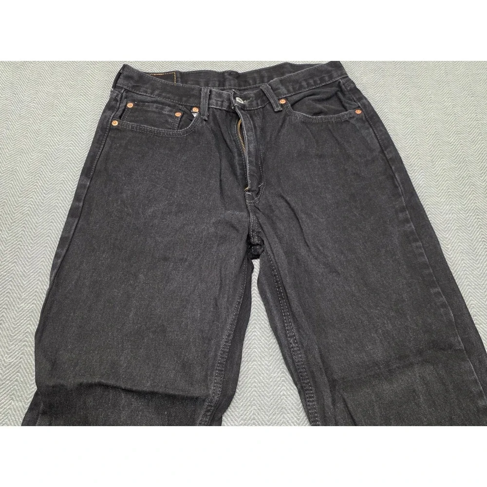 Levis 550 Relaxed‎ Fit Black Jeans Mens 34x32 Tapered Leg Denim 00550-0260